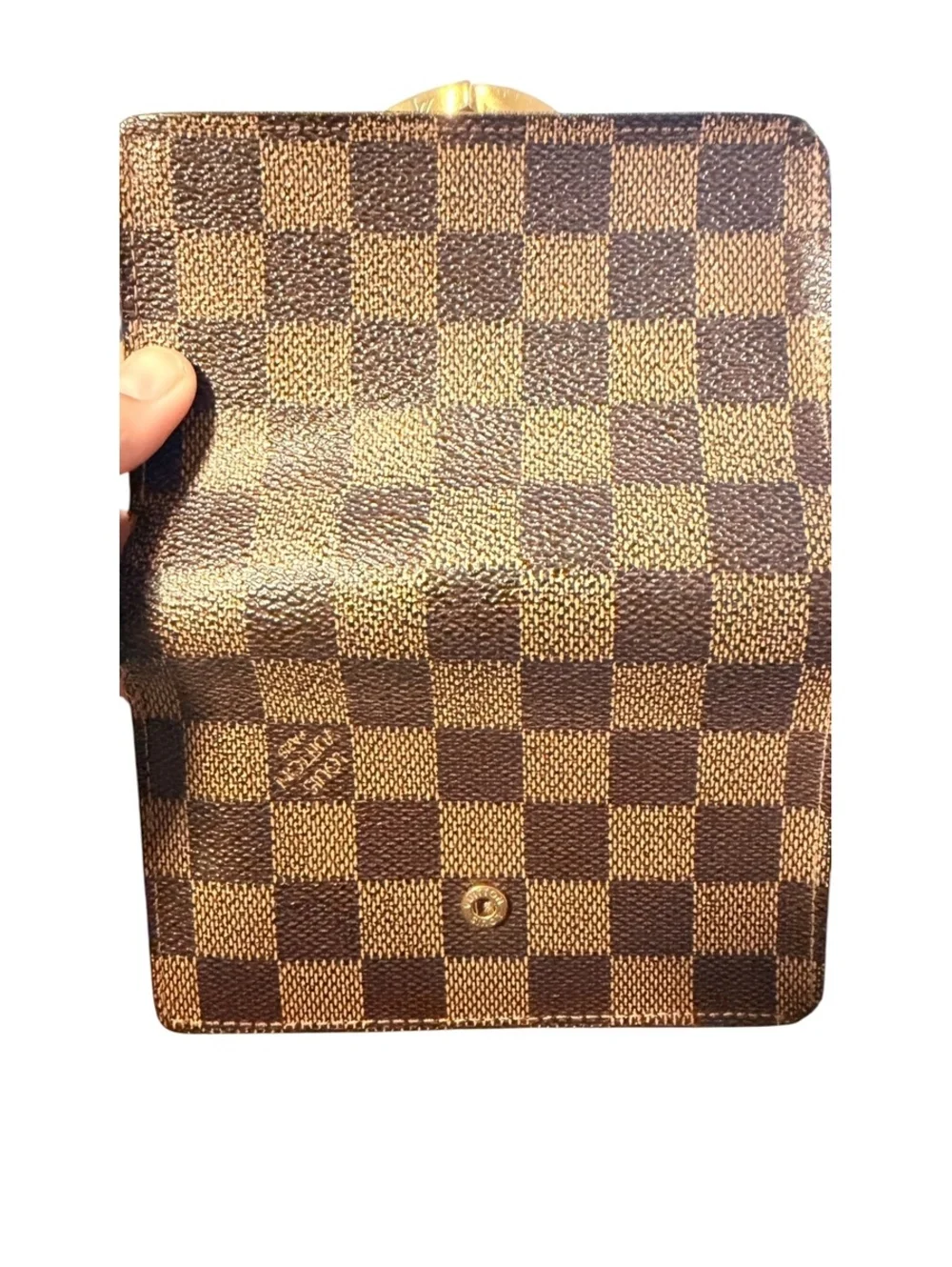 Louis Vuitton Damier Ebene Canvas Wallet Brown Checkered Pattern